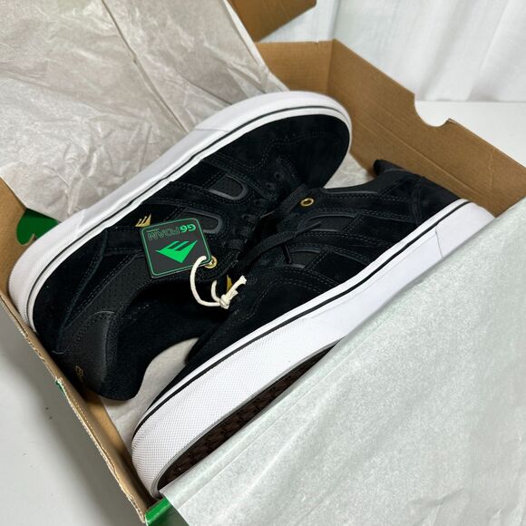 Emerica Tilt G6 Vulc Skateboard Shoes Black/White/Gold New In Box 10.5 10 1/2 main image 12